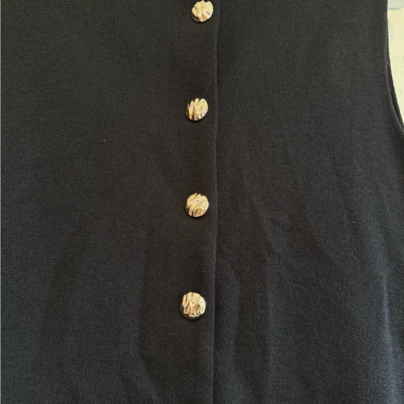 Rachel Zoe Black Sleeveless Button Down Vest Size large - Picture 3 of 3